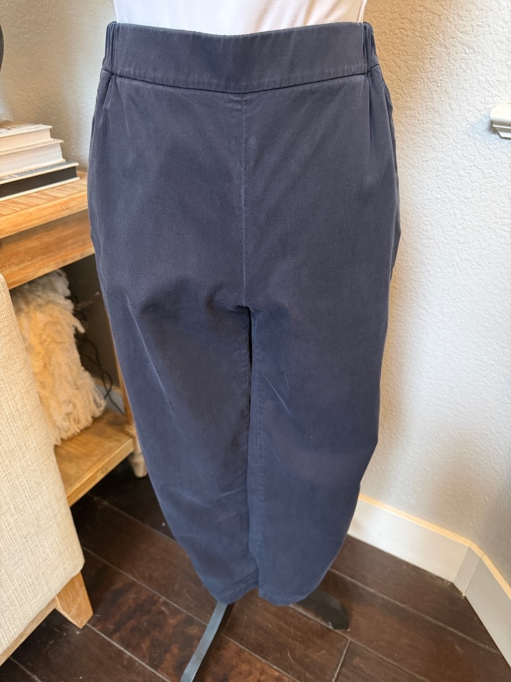 COS High Waist Tapered Navy Blue Pull-On Elastic Waist Trouser Pants Size 2